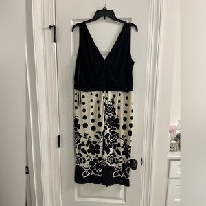 Black and white floral dress size 16